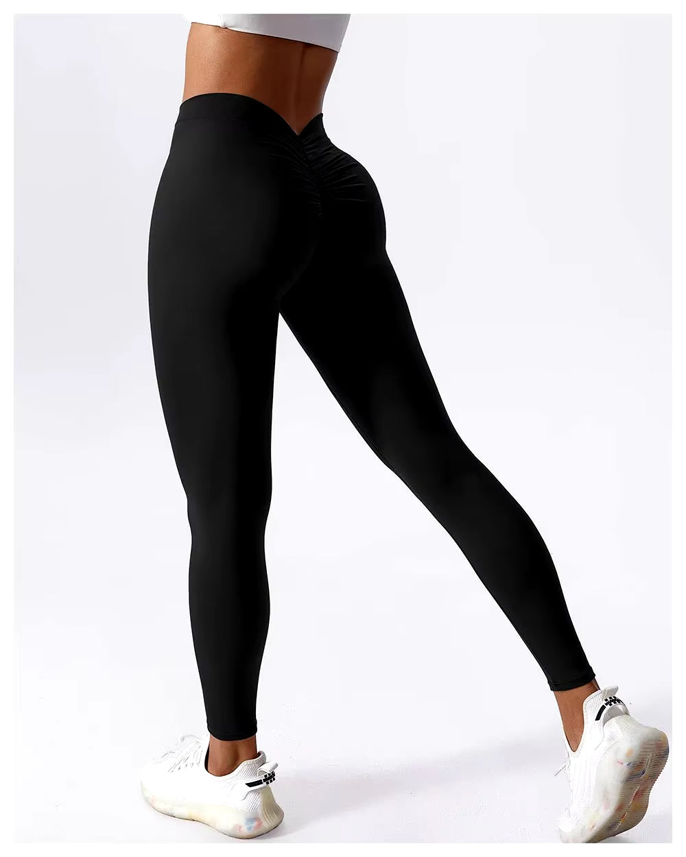 Yoga Pants Back V-Waist Fitness Hip Lift Honey Peach Hip Sports Tights No Awkwardness Thread Warp Hip Long Pants