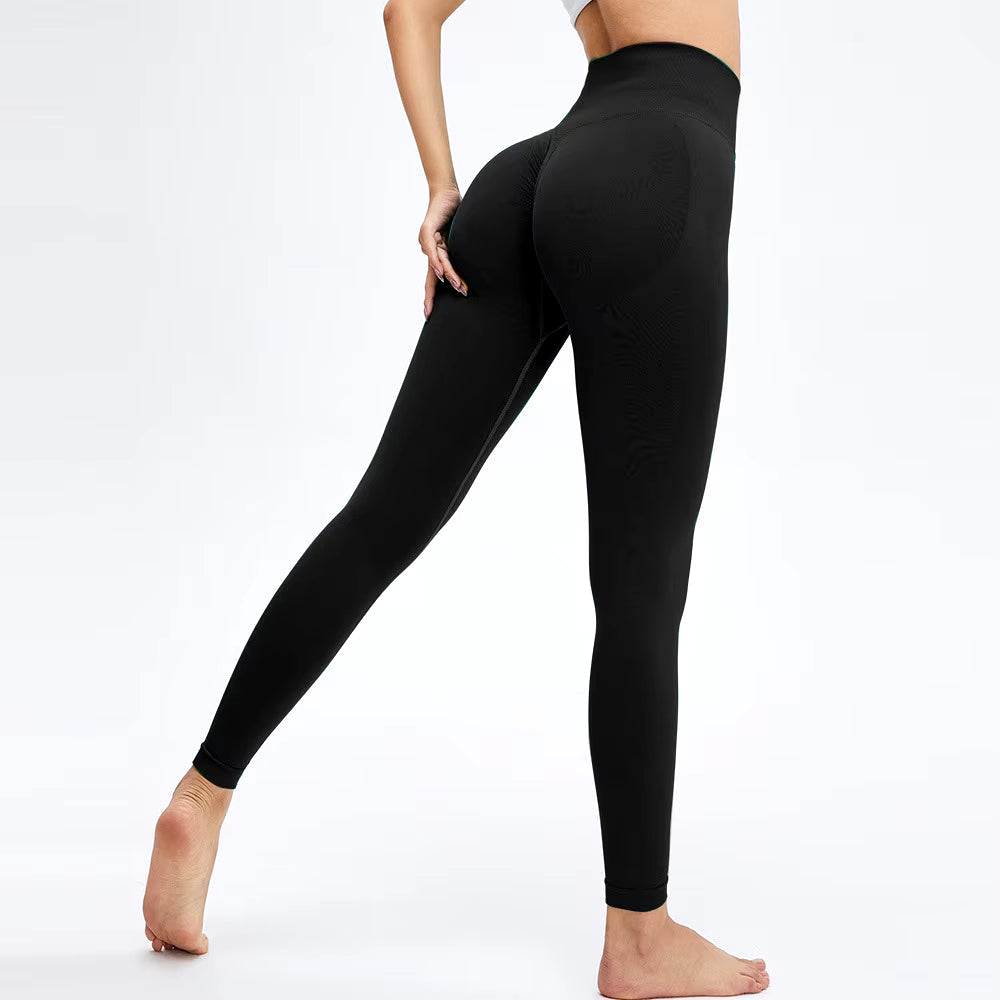 Yoga Pants Seamless T-Line Honey Peach Hip Yoga Pants Women'S Pleated High Waist Tight and Hip Lifting Fitness Pants