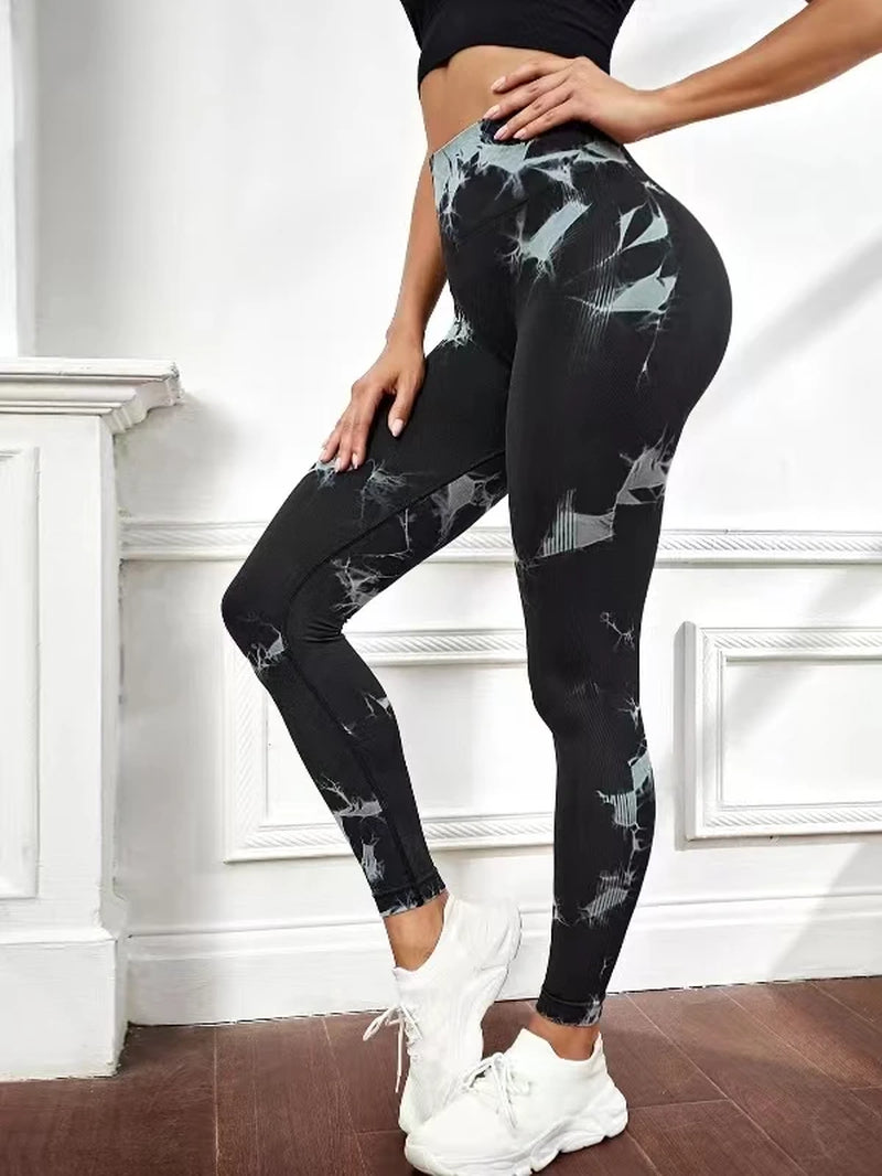 Tie Dye Yoga Pants Sport Leggings Women Seamless High Waist Push up Woman Tights Fitness Workout Leggins Gym Clothing 2023 New